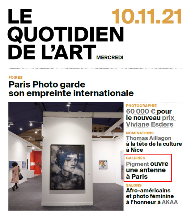 2021 11 10 Le quotidien Paris 1 Pigment Gallery Galería de Arte en Barcelona Le Quotidien de l'Art