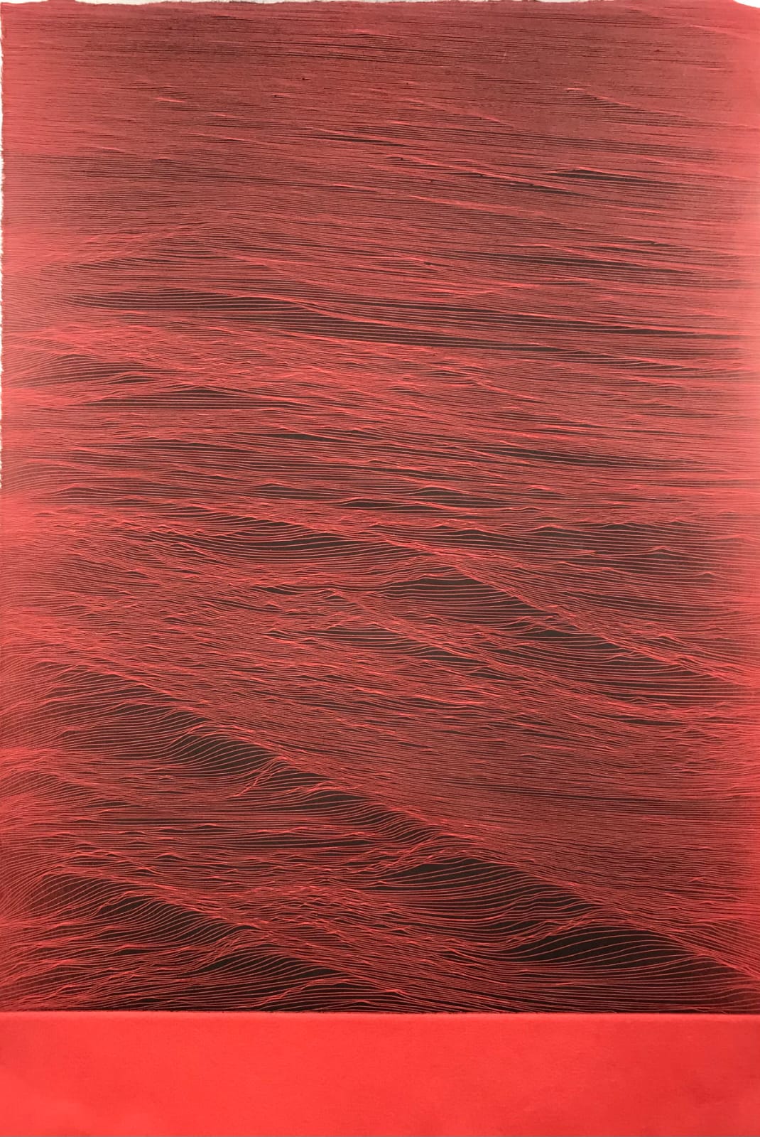 JE Mar Negro Rojo 2022 Ed PA.25 37x24 cm Etching on Awagami Mingueishi paper Pigment Gallery Galería de Arte en Barcelona Juan Escudero