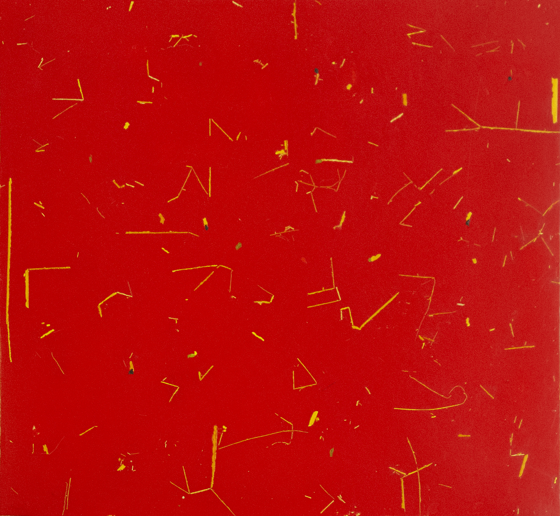 RC Abstracto con fondo Rojo 2021 475x52 cm Oil on paper Pigment Gallery Galería de Arte en Barcelona Abstracto con fondo Rojo