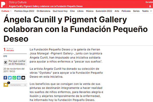 angela cunill Pigment Gallery Galería de Arte en Barcelona El Periódico