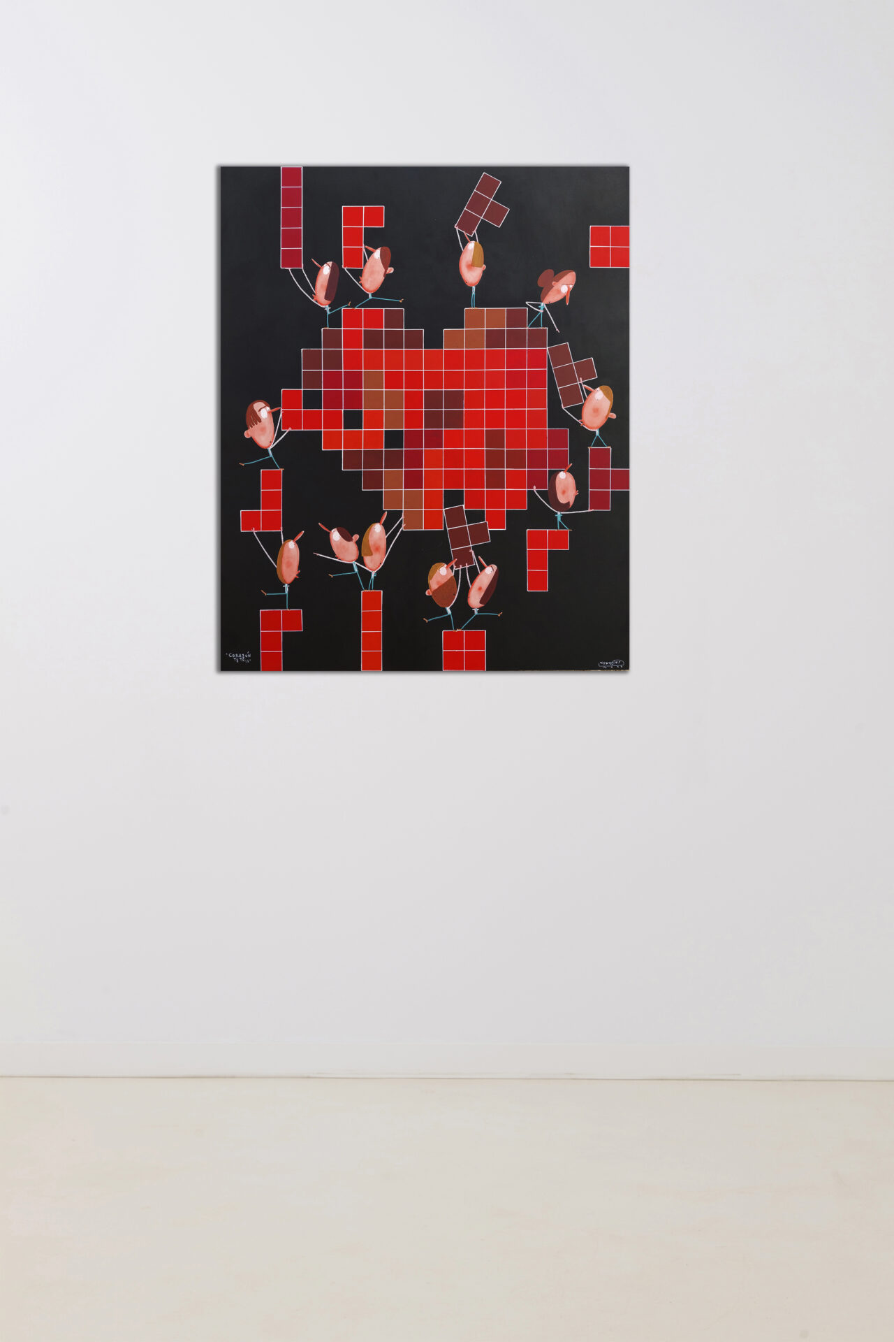 corazon tetris Pigment Gallery Galería de Arte en Barcelona Corazón Tetris