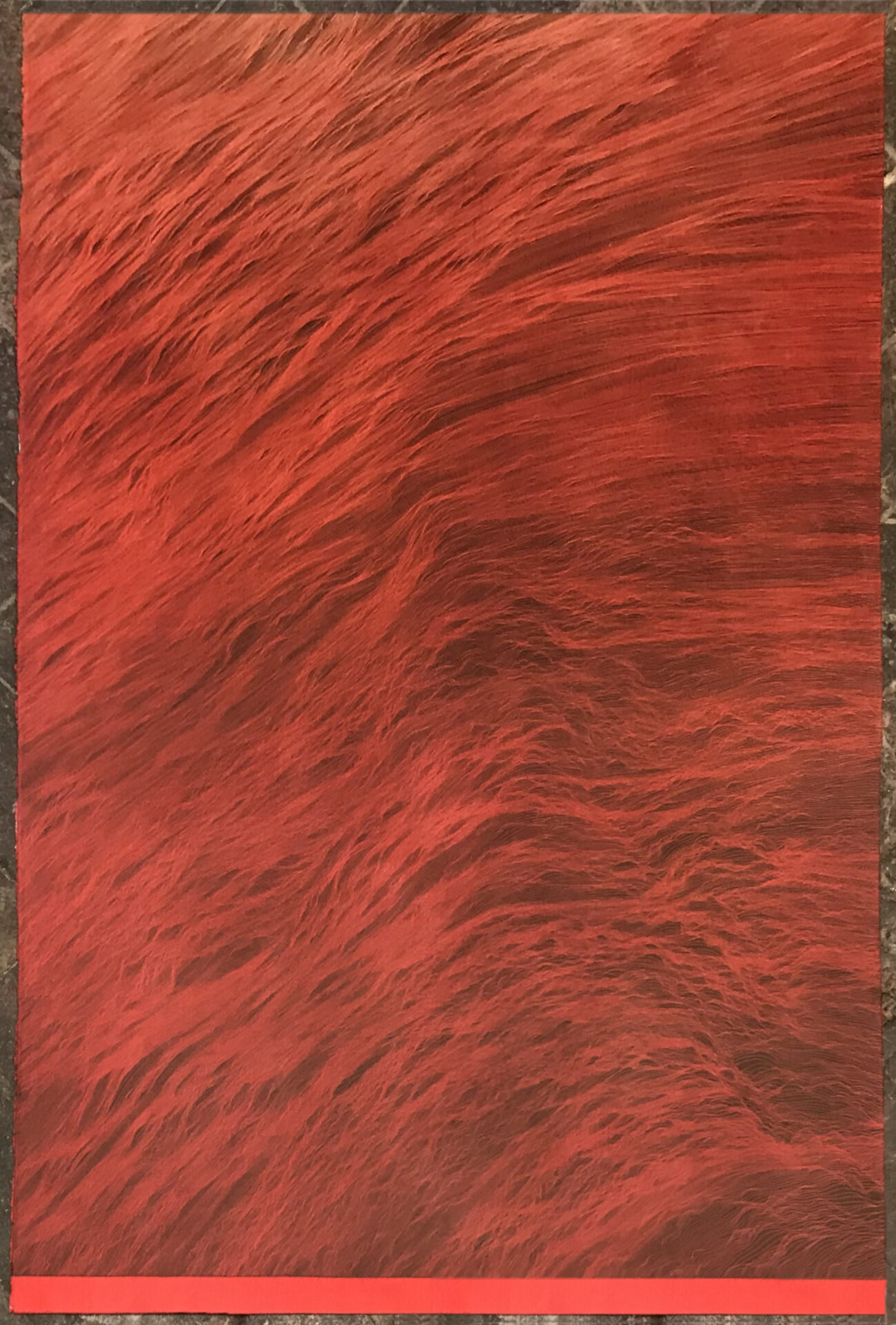 JE Red Wave 2 2022 Ed.4.12 153x100 cm Etching on Hahnemuhle 350 gr paper copia copia Pigment Gallery Galería de Arte en Barcelona Red Wave II